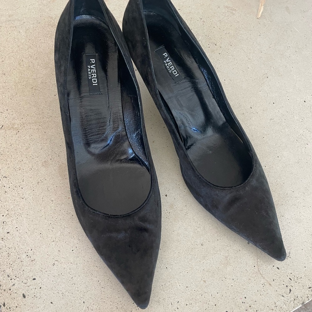 P. Verdi , Vero Cuoio Elegant Black Leather Shoes